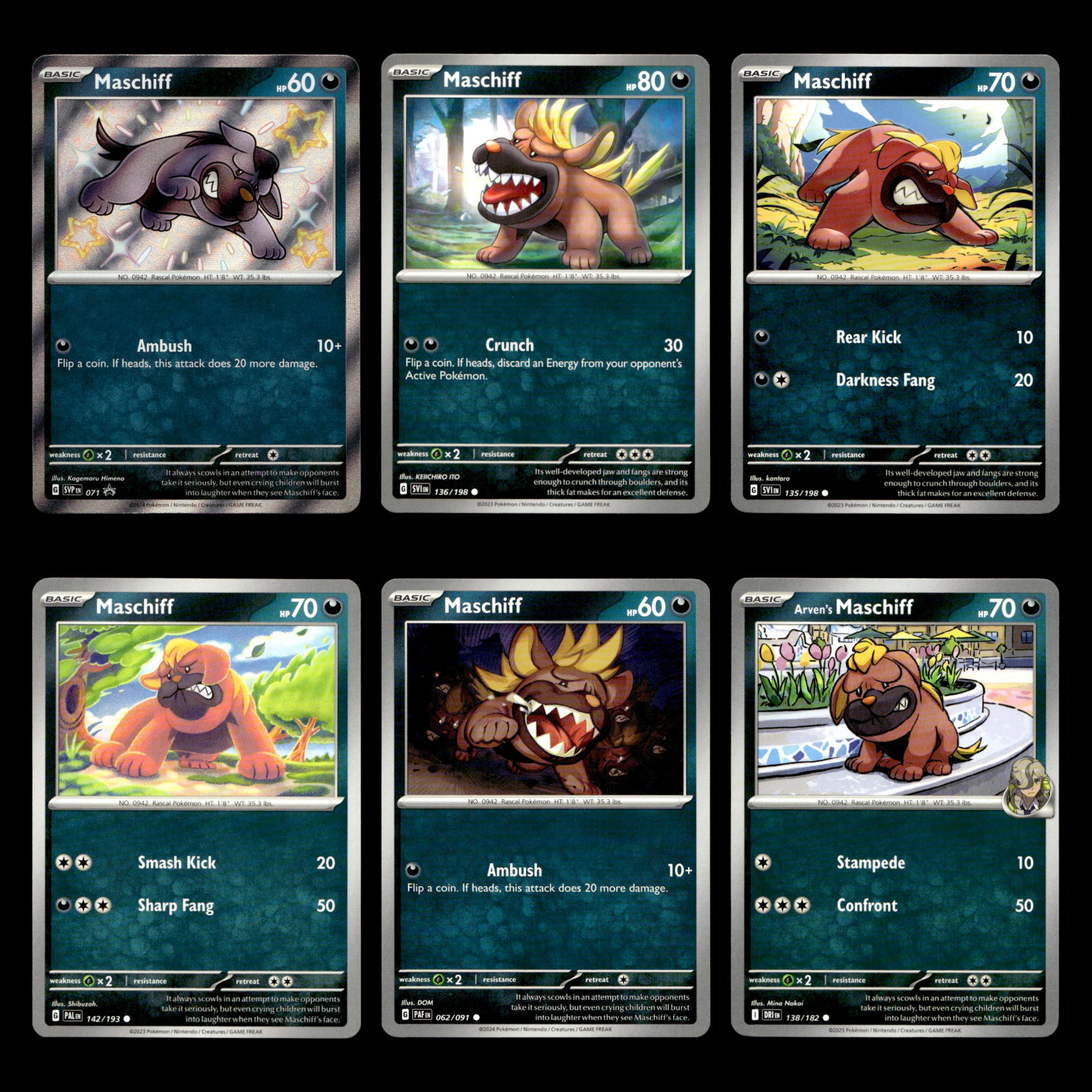 6x Maschiff Lot PROMO 71 Pokemon Cards Collection Set Deck Building TCG