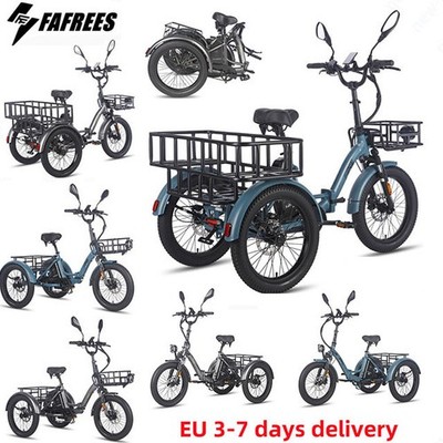 FAFREES 3 Räder Fahrrad mit Korb Elektrofahrrad 20 Zoll Elektro Dreirad 48V 21AH