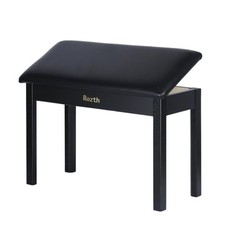 S100 Solid Wood Duet Piano Bench with Storage, Piano Stool with Padded Black