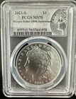 2021-S MORGAN DOLLAR 100TH ANNIVERSARY PCGS MS70 SPECIAL LABEL MINT BOX & COA