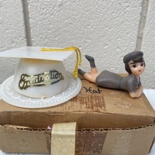 Vtg brownie Cake Topper and graduation Hat