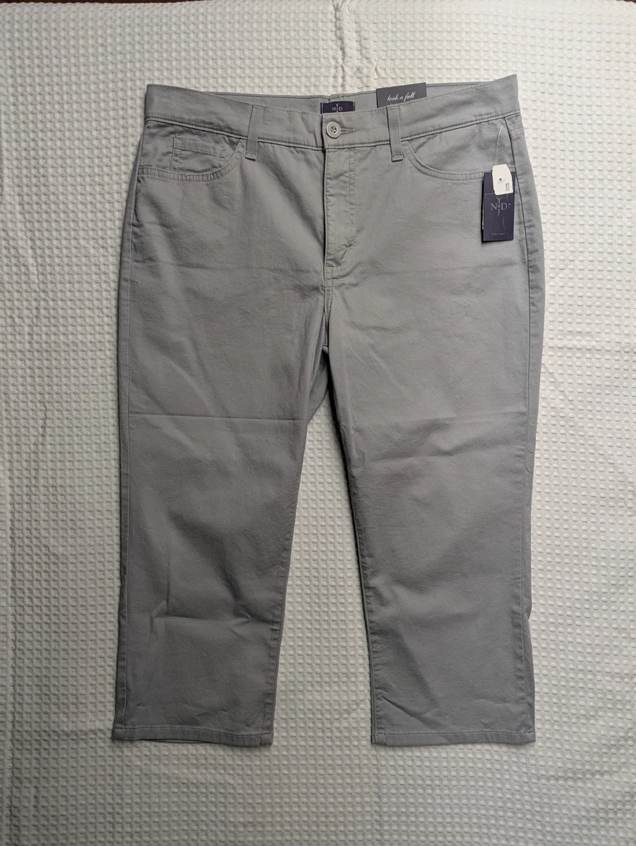 Jeans Femme NYDJ Marilyn Taille 0 - Gris | Coupe Droite, Ourlet Brut, Effet Usé