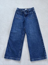 Girls Crewcuts J Crew Denim Stretch Wide Leg Jeans Size 10 Blue