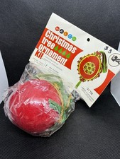Vtg NOS 1971 Walco Beaded Sequin Christmas Tree Ornament Kit 3178 Red Flocked
