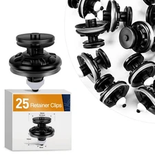 GOOACC 25Pcs Door Trim Panel Pin-Type Clip with Sealer One Size, 25 Clips 8mm 