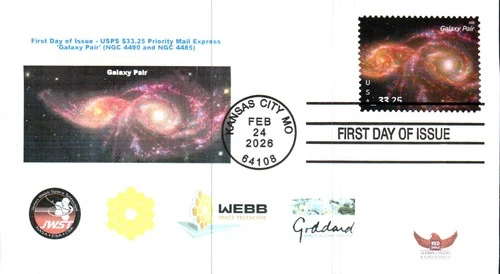 2026 FDC U.S. U6056 $33.25 GALAXY PAIR PRIORITY MAIL-EXPRESS Stamp 24 February
