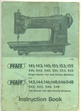PFAFF 155 541 543 545 551 Single-Needle Flat-Bed Sewing Machine Instruction Book