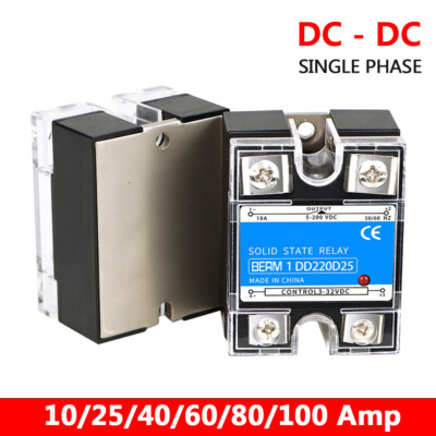 Solid State Relays SSR Input DC 3-32V to Output DC 5-200V Single-phase 10-100Amp