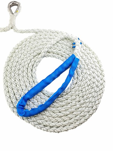 14mm 8st White Nylon V Shaped Mooring Bridle C/W ST/ST Thimble 26 Metre Legs - Picture 3 of 7