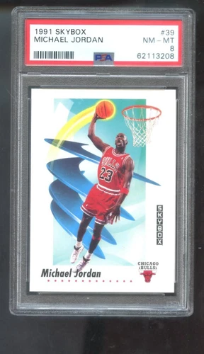 1991-92 Skybox #39 Michael Jordan PSA 8 Graded Basketball Card NBA 91-92 1992