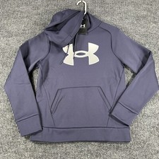 Under Armour Hoodie Sweatshirt Womens XS Extra Small Blue Long Sleeve Loose New