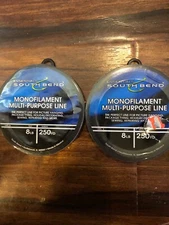 SOUTH BEND SB-M148 MonoFilament Fishing Line 8 lb Test 250 Yards. Lot Of 2