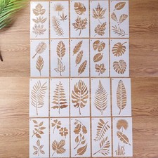 20 Pieces Leaf Stencils, Reusable Plant Stencils for Painting on Walls Doors ...