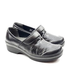 Dansko Volley Box Clogs Womens Size 6.5 Black Vegan Leather Comfort Shoes