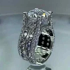 Gorgeous Round Cut Shiny Cubic Zirconia Trellis Style Wedding Bridal Wide Ring