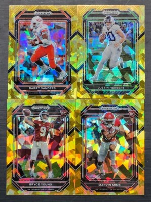 2023 Prizm Draft Football GOLD ICE PRIZMS with Rookies You Pick - 2 Card Minimum