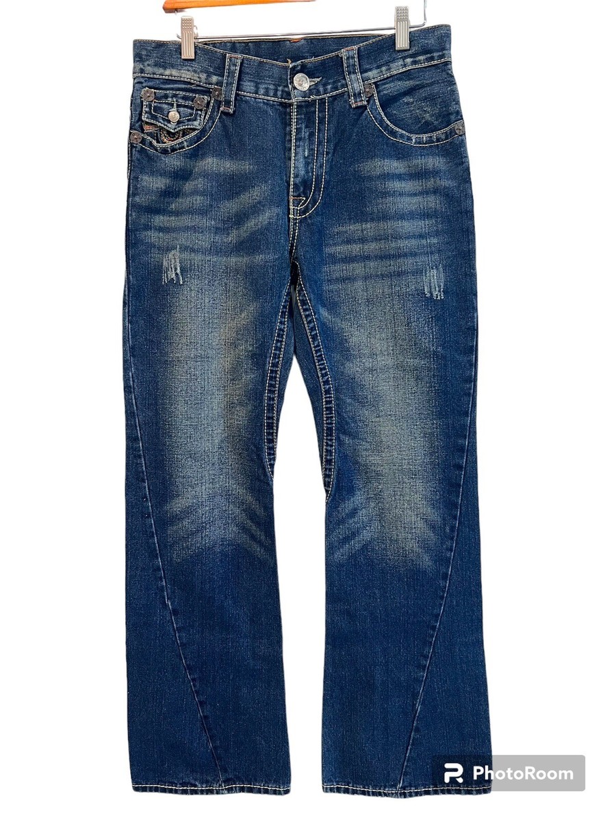 True Religion Women's Joey Big T Dark Wash Denim Flare Boot