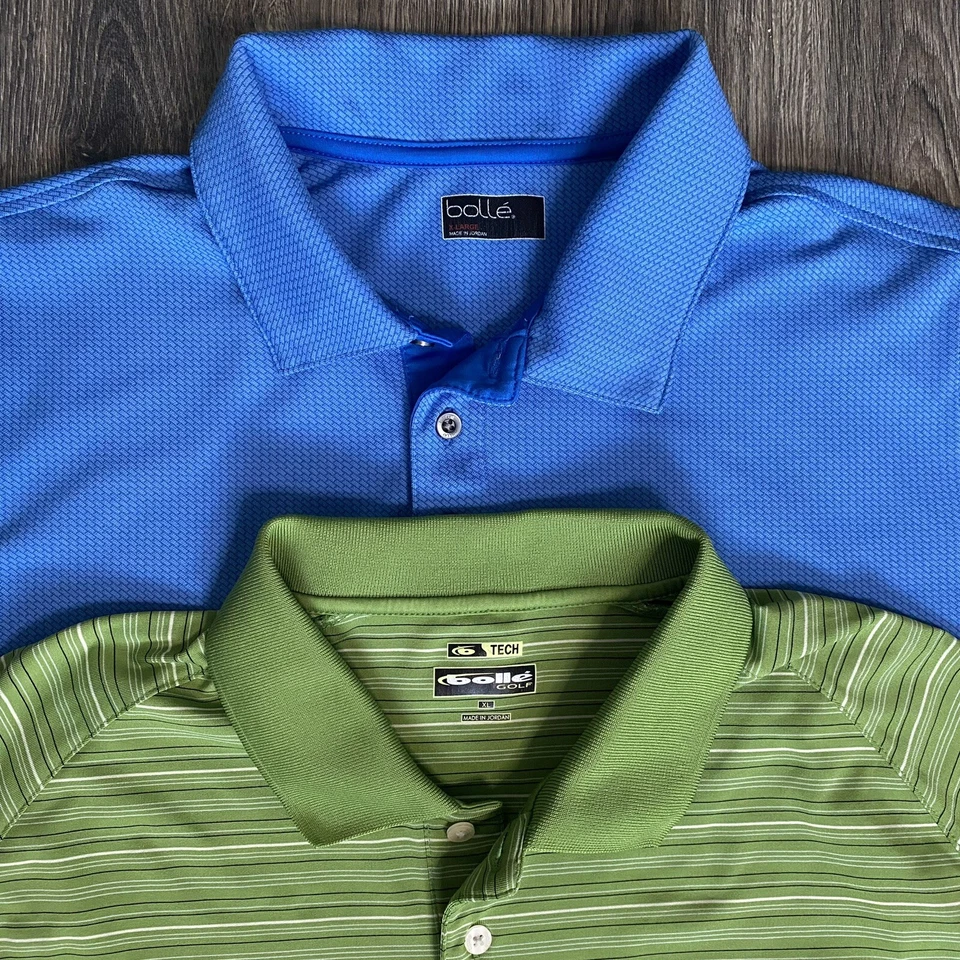Polo Bolle Hombre - Verde - Azul - Rayas Mangas Cortas - XL Lote De 2 Foto 2 de 4