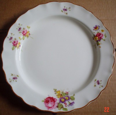Royal Worcester Salat großer Beilagenteller FLORAL SPRAYS um 1930