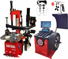 KT-T835 Tire Changer Machine 2.0HP Bead Blaster and KT-B750 Wheel Balancer combo
