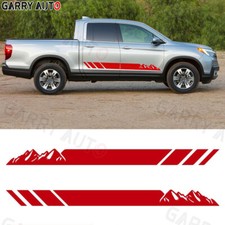 2x Red 4 Mountains Stripe Graphics Vinyl Sticker For Chevy Silverado Colorado