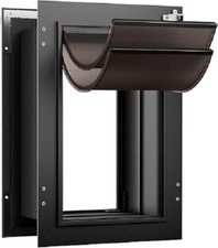 Dog Door for Wall, Medium Pet Door with Aluminum Frame and Double Flaps