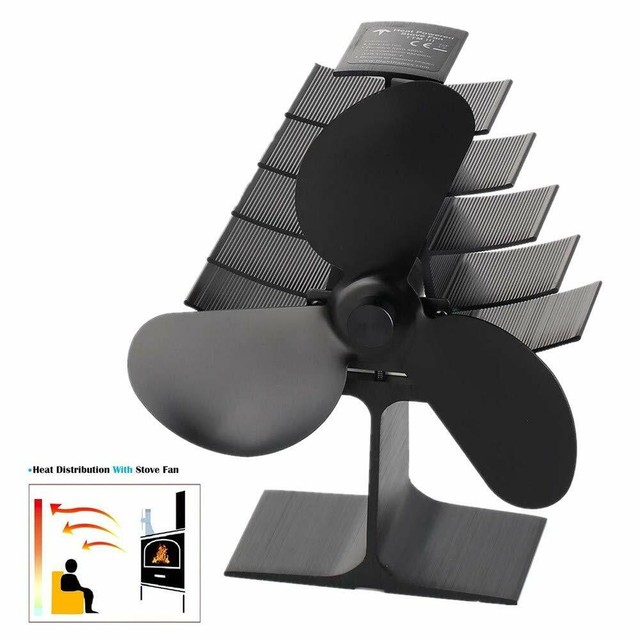 Wood Stove Eco Fan Heat Powered Ultra Quiet Triple Blade Fireplace
