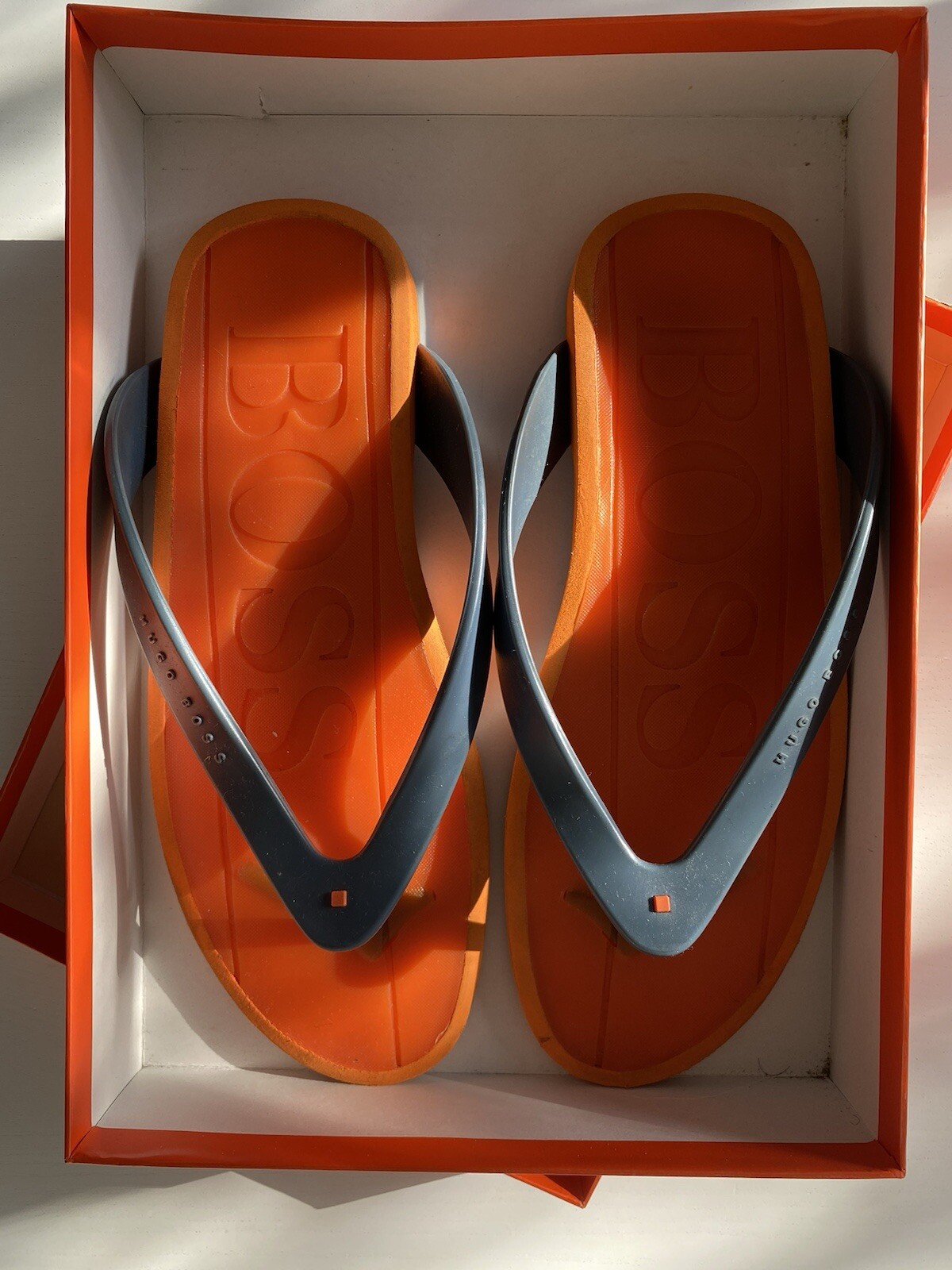 RARE! Vintage Hugo Boss Flip Flops Men’s 11 Slides Sandals Beach Pool Lounge Spa image 3