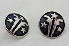 Pair Jeremiah Watt Pistol Packing Conchos Guns Screw Back 1" Horse Six Shooter  