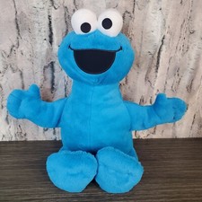 Sesame Street Large Cookie Monster Plush Stuffed Animal 2023 16" Long EUC CLEAN