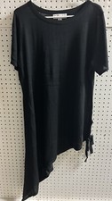 David Meister Tunic Dress Knit Asymmetrical Round Neck Short Sleeve Women’s XL