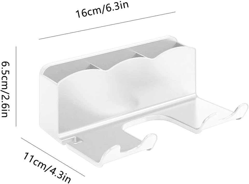 Support mural séche cheveux Blanc - Photo 2/4