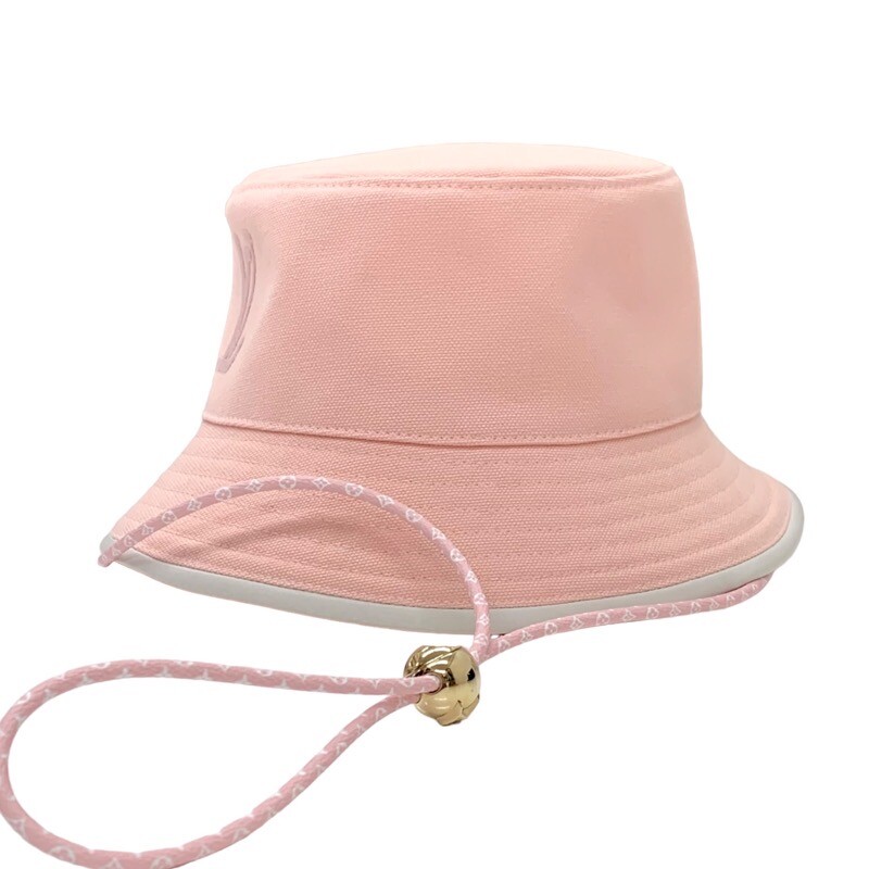 AUTH LOUIS VUITTON BUDDY HAT COTTON PINK WHITE BUCKET HAT S  display picture 2