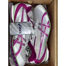 NEW ASICS Womens Hyper-Rocket Girl 5 Track Shoes 9.5 White Fuschia Sneaker