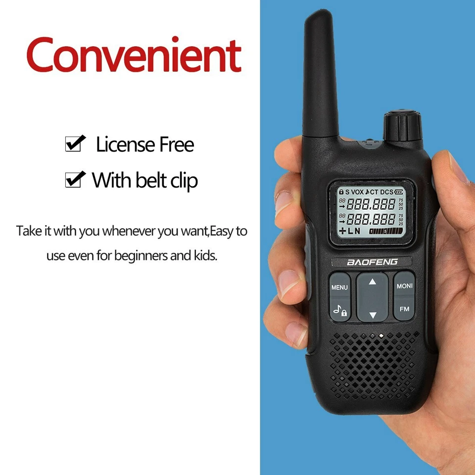 2PCS Baofeng BF-T8 FRS NOAA Ham Radio Rechargeable Walkie Talkies 22 CH With USB - Image 4 of 4