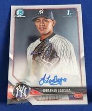 2018 Bowman Chrome 1st Jonathan Loaisiga RC Auto Yankees Pitcher