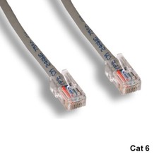 Kentek Gray 1' Cat6 UTP Non-Booted Ethernet Cable 24AWG 550MHz Patch Panel RJ45