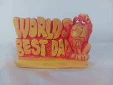 World's Best #1 Dad LION Figurine Vintage 1976 Russ & Berrie Co.
