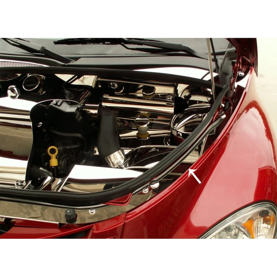 Placa de cabezal de acero inoxidable pulido de 3 piezas para Chrysler PT Cruiser 2006-2010 Foto 3 de 4