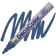 DecoColor, Paint Marker, Ultramarine Blue Ink, Broad Point, Permanent Oil Based