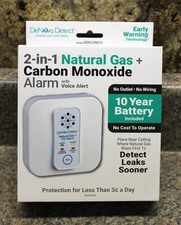 DeNova 2-In-1 Natural Gas And Carbon Monoxide Alarm With Voice Alert