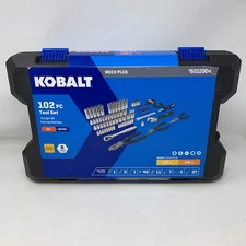 New Kobalt 102 Pieces Mechanics Tool Set SAE & Metric 1/4" 3/8" Drive