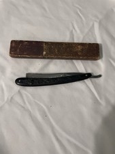 vintage Assy Shaheen & Co. straight razor Floral Etching Liberty Bell