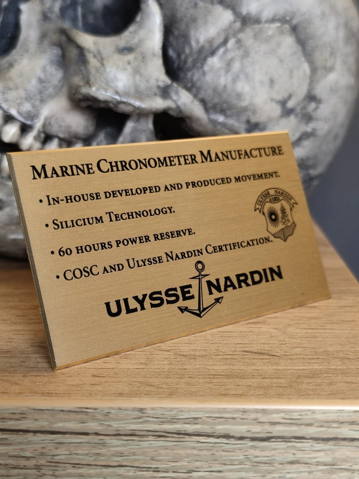 Редкий Ulysse Nardin Морской Хронометр дилерский дисплей металлическая пластина Сделано в Швейцарии - Изображение 3 из 4