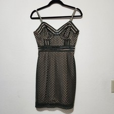Guess Gothic Glam Indie Sleaze Military Chic Bodycon Sheer But Lined GNO Dress