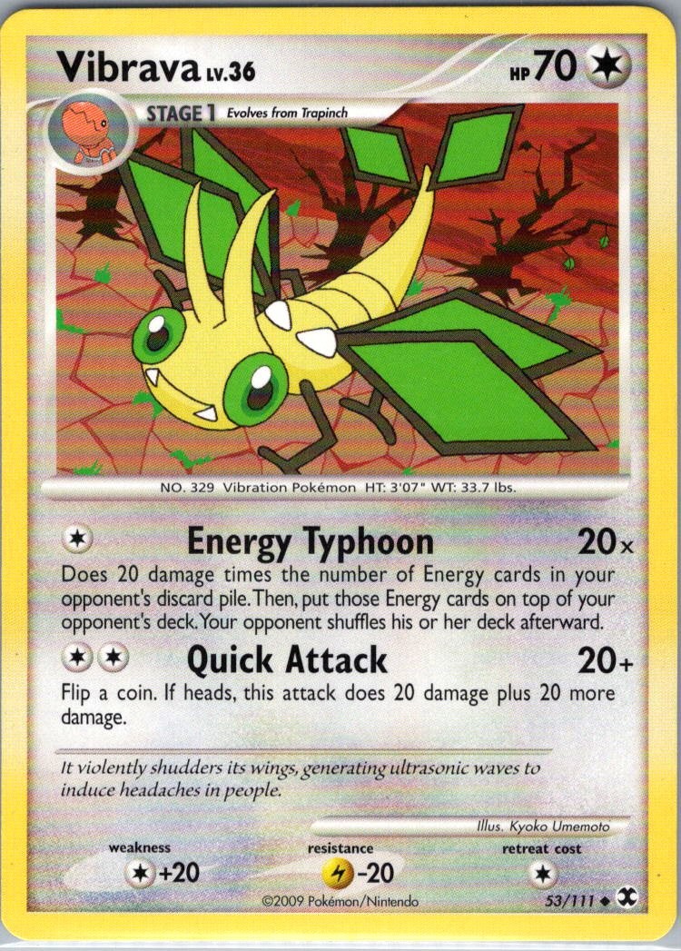 Vibrava 53/111 Non Holo Rising Rivals - Pokemon Card - LP