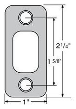 Kwikset 85063 Deadbolt 1" X 2-1/4" Round Corner Strike