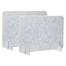 2 Set 24" x 16" Desk Divider Privacy Panel with 4Pcs Support Feet,Light Grey
