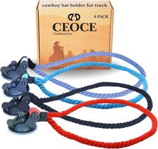 Car Cowboy Hat Holder for Truck Easy-to-Use, Cotton Rope, Strong Suction Ca...