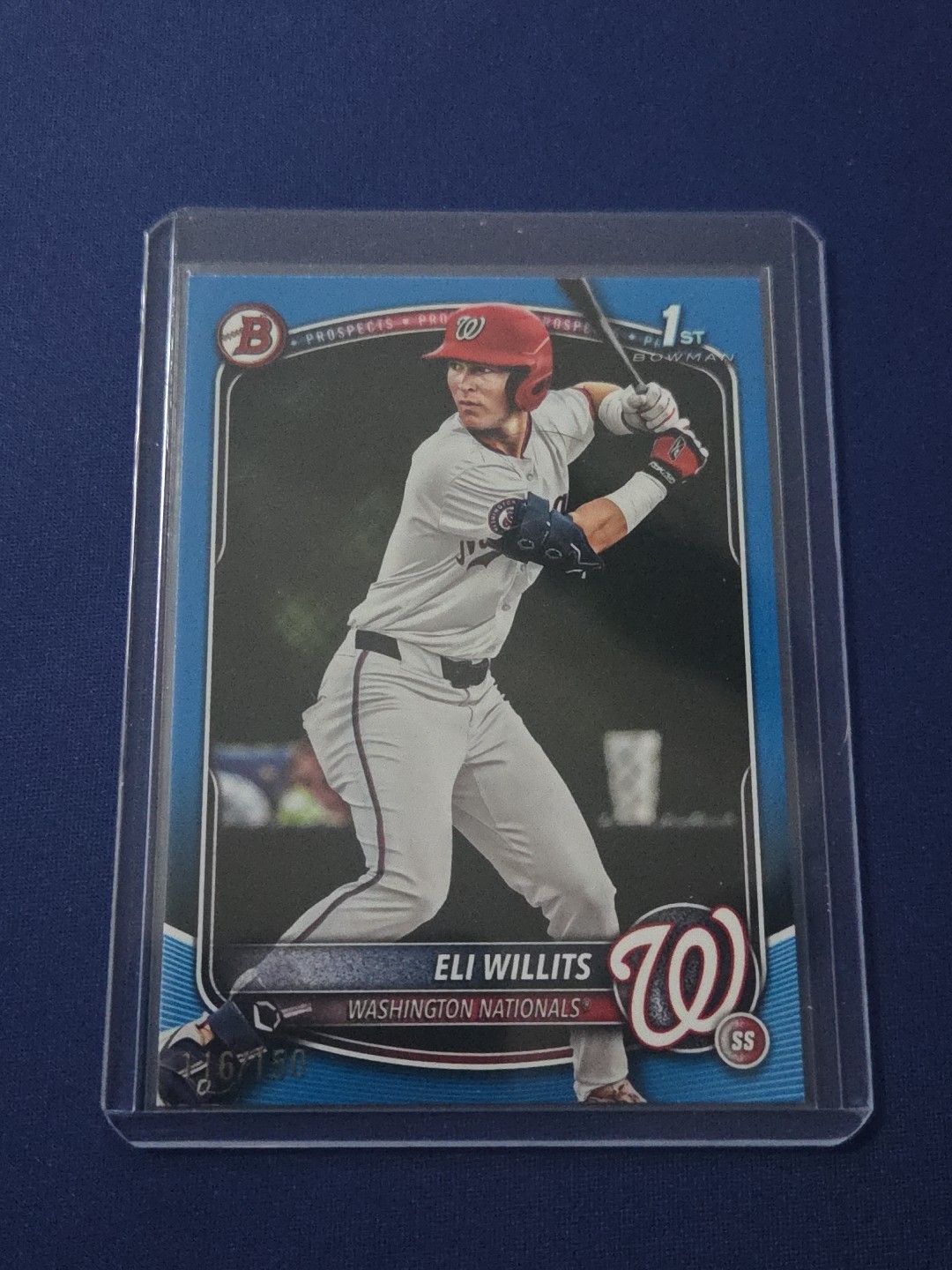 2025 Bowman Draft - Eli Willits 1st - Paper Blue Border 116 /150 * Nationals